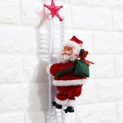Décoration Père Noël grimpant sur échelle suspendue, ornement suspendu de Noël