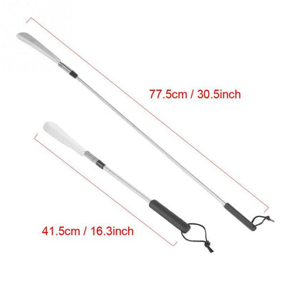 Telescopic shoe helper long handle shoe horn extended to full length