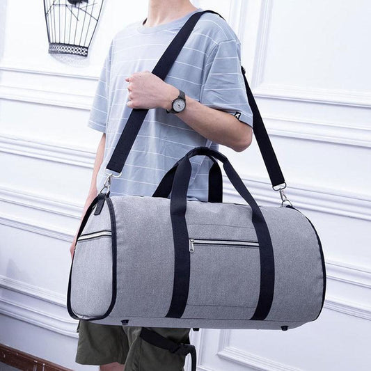 Waterproof 2 in 1 travel bag - durable luggage pack comfortable shoulder strap carrying