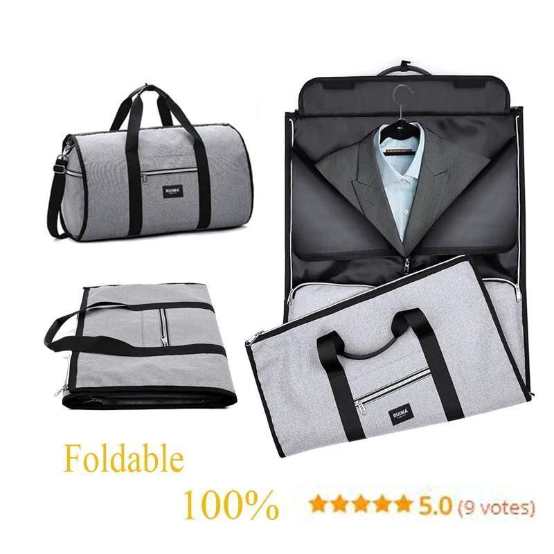 Waterproof 2 in 1 travel bag - durable luggage pack packed for weekend trip